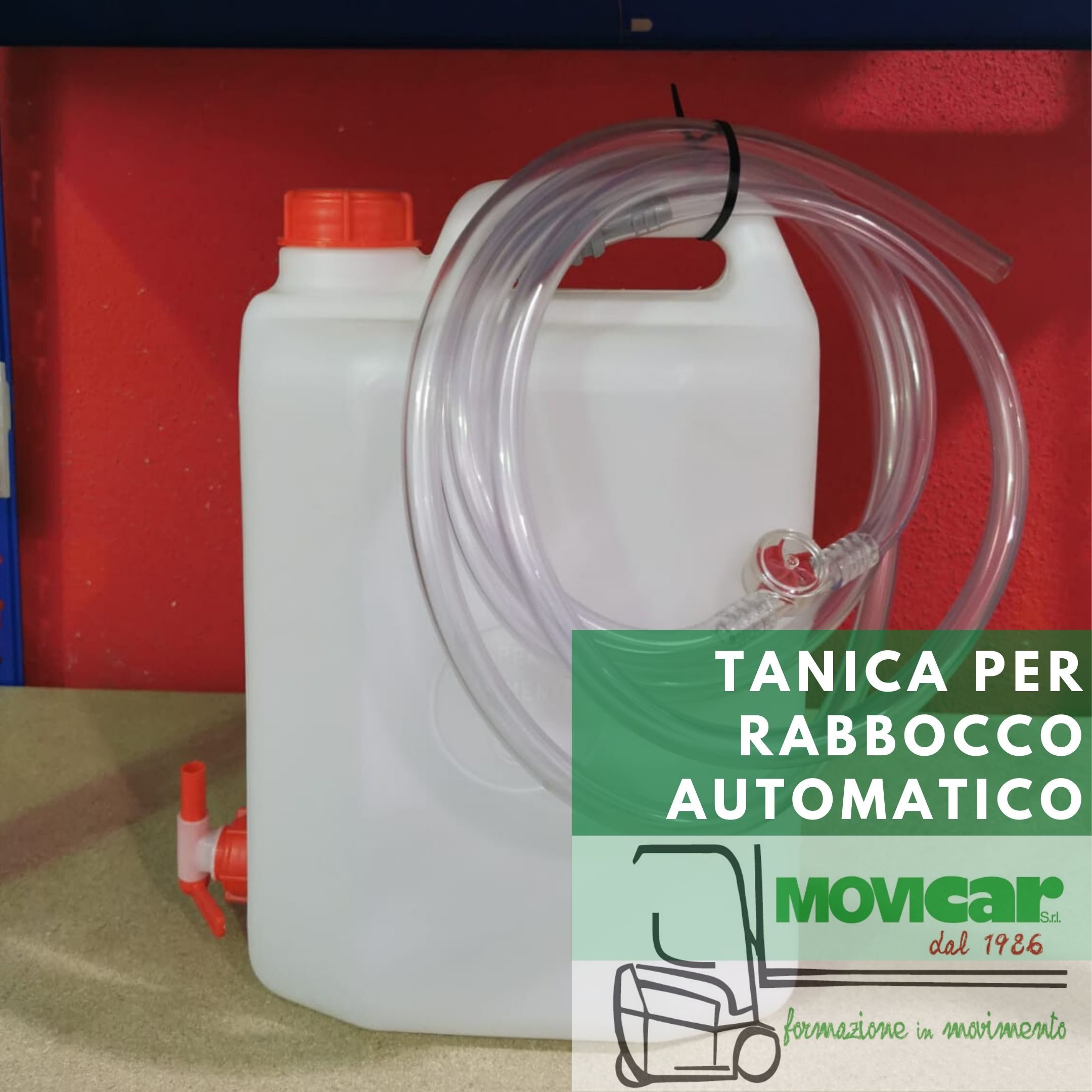 Tanica per rabbocco automatico di acqua distillata 20 lt - Movicar Carrelli  Elevatori